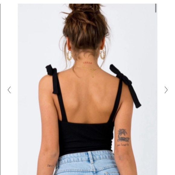 Princess Polly Clove Tie Up Bodysuit Black Size 4 - Picture 2 of 5